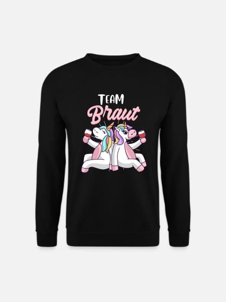 Team Braut Einhorn Geschenk Junggesellin JGA - Unisex Pullover - Schwarz
