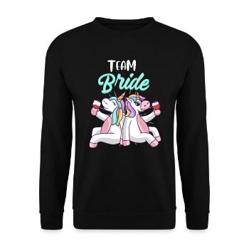 Team Braut Junggesellenabschied Junggesellin - Unisex Pullover - Schwarz - Vorne - Alina (178cm) & Michal (187cm)