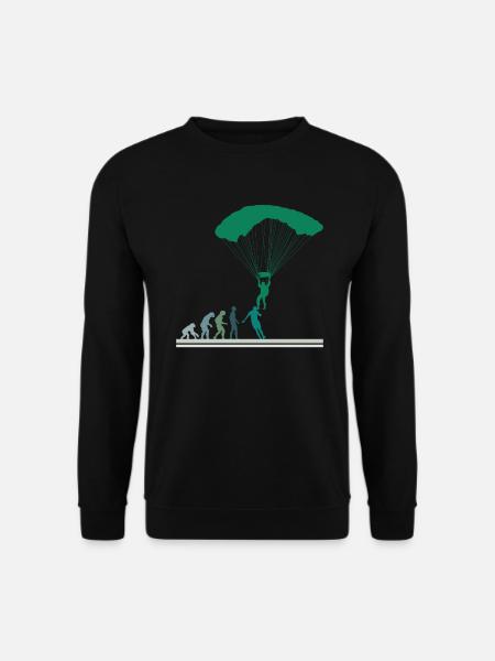 Parachutist Evolution Parachute Skydiving - Unisex Sweatshirt - black