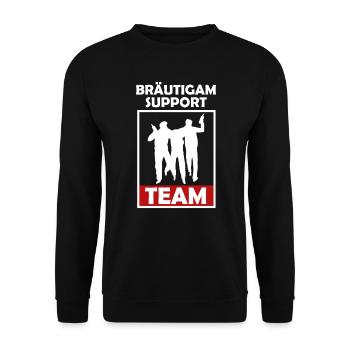 Team Bräutigam Support Team Party Feier - Unisex Pullover - Schwarz - Vorne - Alina (178cm) & Michal (187cm)