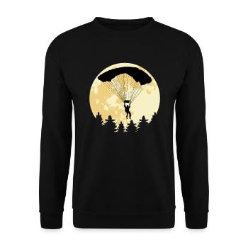 Fallschirmspringer Vollmond Skydiving Logo - Unisex Pullover - Schwarz - Vorne - Alina (178cm) & Michal (187cm)