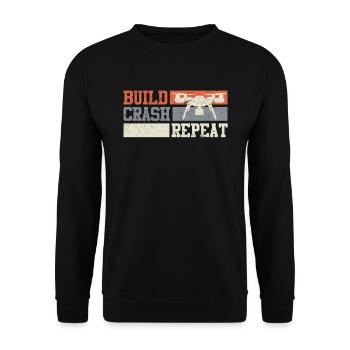 Quadrocopter Drohnen Pilot FPV - Unisex Pullover - Schwarz - Vorne - Alina (178cm) & Michal (187cm)