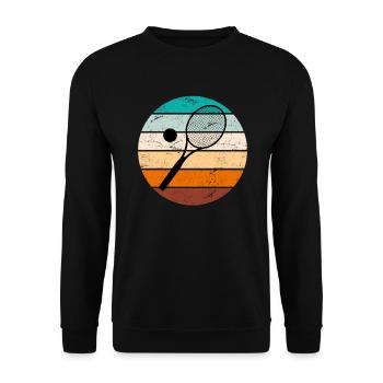 Vintage Tennisschläger Tennisball Tennisgadgets - Unisex Pullover - Schwarz - Vorne - Alina (178cm) & Michal (187cm)