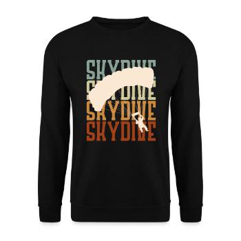 Skydiver Vintage Logo Parachutiste Retro - Sweat-shirt Unisexe - noir - Devant - Alina (178cm) & Michal (187cm)