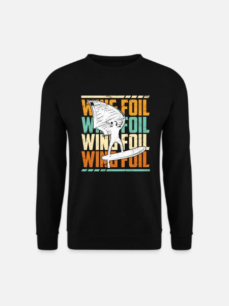 Vintage Wing Foil Wingfoiler Wing Surf Geschenk - Unisex Pullover - Schwarz