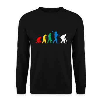 Boule Affen Mensch Evolution Boccia Spieler - Unisex Pullover - Schwarz - Vorne - Alina (178cm) & Michal (187cm)