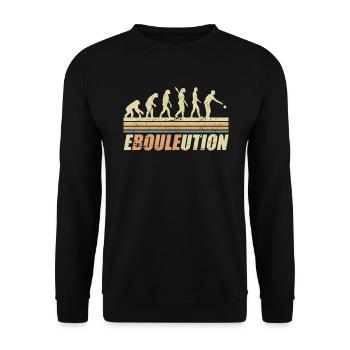 Boulespieler Motiv EBouleution Affe Mensch - Unisex Pullover - Schwarz - Vorne - Alina (178cm) & Michal (187cm)