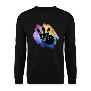 Bowlingkugel und Bowling Pins Kunst Bowling-Team - Unisex Pullover - Schwarz - Vorne - Alina (178cm) & Michal (187cm)