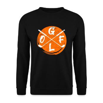Cool Golfer Logo Golf Course Golf Clubs - Unisex Sweatshirt - black - Front - Alina (178cm) & Michal (187cm)