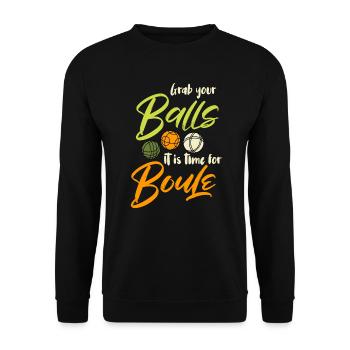 Time to play boules boules player bocce - Unisex Sweatshirt - black - Front - Alina (178cm) & Michal (187cm)