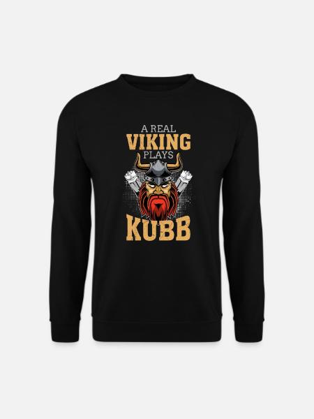Kubb Spruch ein echter Wikinger spielt Kubb - Unisex Pullover - Schwarz