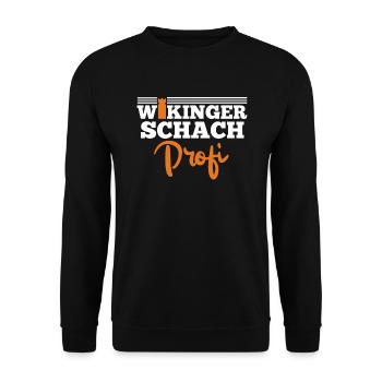 Wikinger Schach Profi Kubb Meister Wikingerschach - Unisex Pullover - Schwarz - Vorne - Alina (178cm) & Michal (187cm)