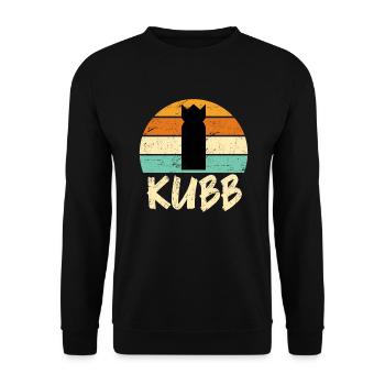 Rétro Jeux de Vikings Vintage Kubb Jeu - Sweat-shirt Unisexe - noir - Devant - Alina (178cm) & Michal (187cm)