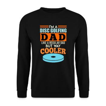 Drôle de papa Discgolf Disc Golf - Sweat-shirt Unisexe - noir - Devant - Alina (178cm) & Michal (187cm)