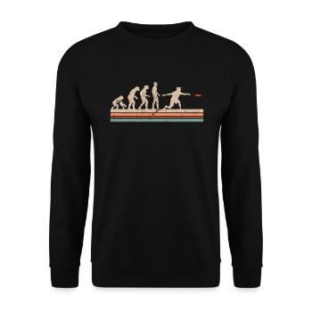 Discgolf und Ultimate Frisbee Geschenk Vintage - Unisex Pullover - Schwarz - Vorne - Alina (178cm) & Michal (187cm)