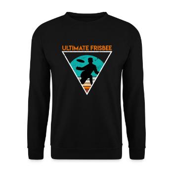 Retro Ultimate Frisbee - Unisex Pullover - Schwarz - Vorne - Alina (178cm) & Michal (187cm)