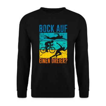Triathletes Saying Bock on a threesome triathlon - Unisex Sweatshirt - black - Front - Alina (178cm) & Michal (187cm)