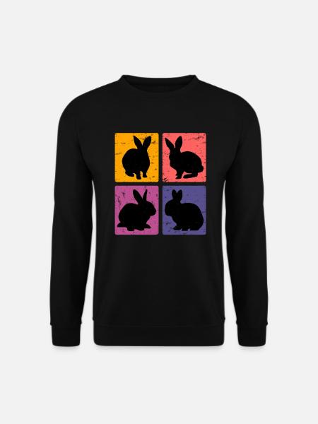 Vintage Hasen Kaninchen Nagetier Geschenk - Unisex Pullover - Schwarz