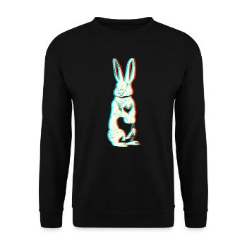 Easter Rabbit Rabbit Rodent Animal Gift - Unisex Sweatshirt - black - Front - Alina (178cm) & Michal (187cm)