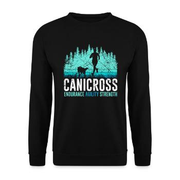 Draft Dogs Sport Running with Dog Canicross Gift - Unisex Sweatshirt - black - Front - Alina (178cm) & Michal (187cm)