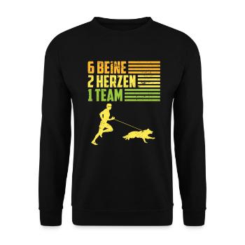 Hundesport Joggen mit Hund Canicross Geschenk - Unisex Pullover - Schwarz - Vorne - Alina (178cm) & Michal (187cm)