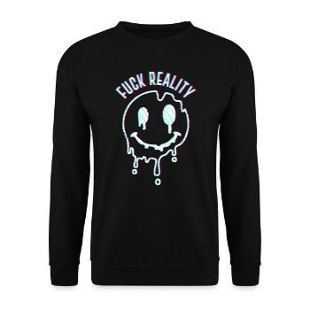 Techno Musik Spruch Fuch Reality Hardtek Hardstyle - Unisex Pullover - Schwarz - Vorne - Alina (178cm) & Michal (187cm)
