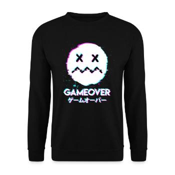 Technomusik Techno Party Festival Acid Face - Unisex Pullover - Schwarz - Vorne - Alina (178cm) & Michal (187cm)