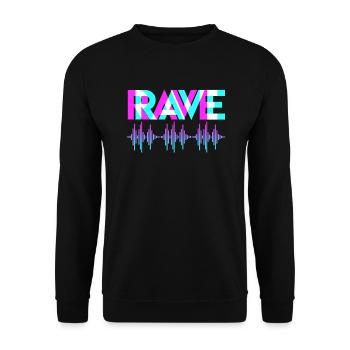 Rave Techno Music Synthesizer DJ Gift - Unisex Sweatshirt - black - Front - Alina (178cm) & Michal (187cm)
