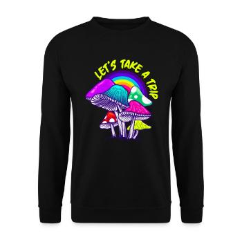 LSD Lets take a trip Party Droge Techno - Unisex Pullover - Schwarz - Vorne - Alina (178cm) & Michal (187cm)