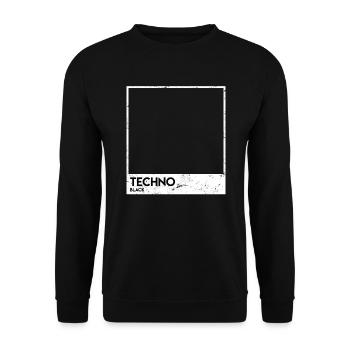 Black Techno Hardtekk Hardstyle Music - Unisex Sweatshirt - black - Front - Alina (178cm) & Michal (187cm)