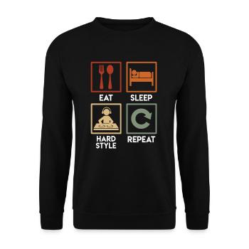 Hardstyle DJ Musik Eat Sleep Hardstyle Hardtekk - Unisex Pullover - Schwarz - Vorne - Alina (178cm) & Michal (187cm)