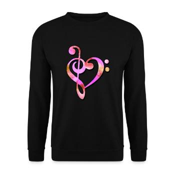 Techno Music Bass Wrench Clef Clef - Unisex Sweatshirt - black - Front - Alina (178cm) & Michal (187cm)