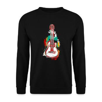 Musiker Gitarre Akustikgitarre E-Gitarre Gitarrist - Unisex Pullover - Schwarz - Vorne - Alina (178cm) & Michal (187cm)