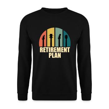 Alter Mann mit Gitarre Rentner Musiker Retro - Unisex Pullover - Schwarz - Vorne - Alina (178cm) & Michal (187cm)