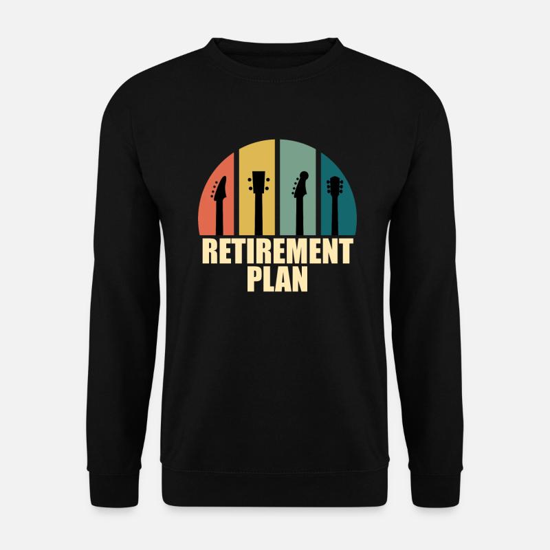 Alter Mann mit Gitarre Rentner Musiker Retro - Unisex Pullover - Schwarz