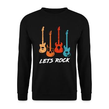 Vintage Gitarren Spruch Gitarrist Musiker - Unisex Pullover - Schwarz - Vorne - Alina (178cm) & Michal (187cm)