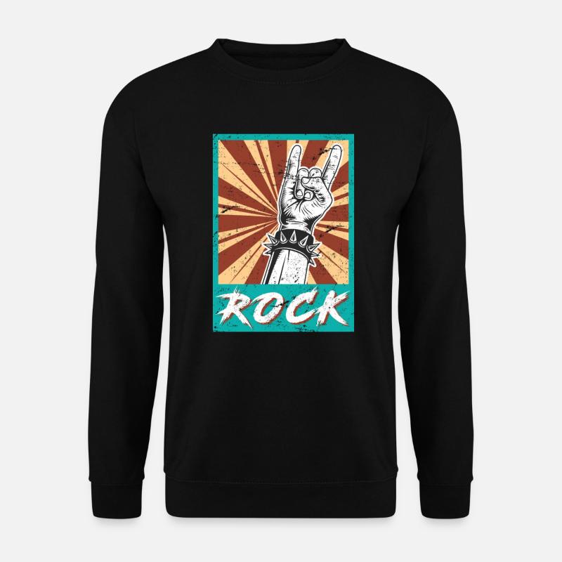 Rock Handzeichen Symbol Rockmusik Rocker - Unisex Pullover - Schwarz