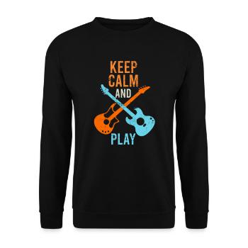 E-Gittare Guitarists Saying keep calm - Unisex Sweatshirt - black - Front - Alina (178cm) & Michal (187cm)