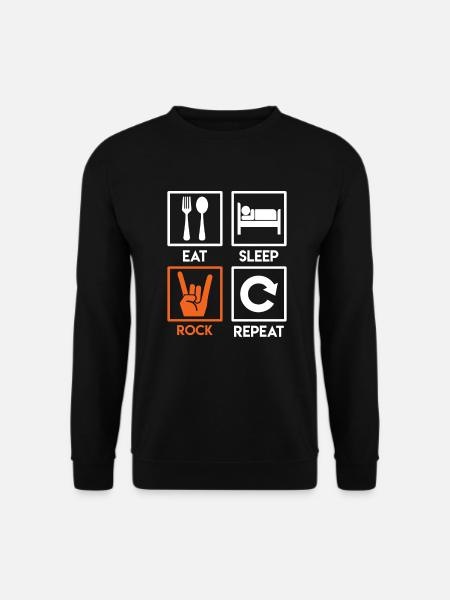 Eat Sleep Rock Repeat Rockmusik Gitarrist - Unisex Pullover - Schwarz