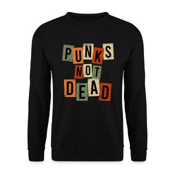 Punks not Dead Punk Rock Punker Retro Vintage - Unisex Pullover - Schwarz - Vorne - Alina (178cm) & Michal (187cm)