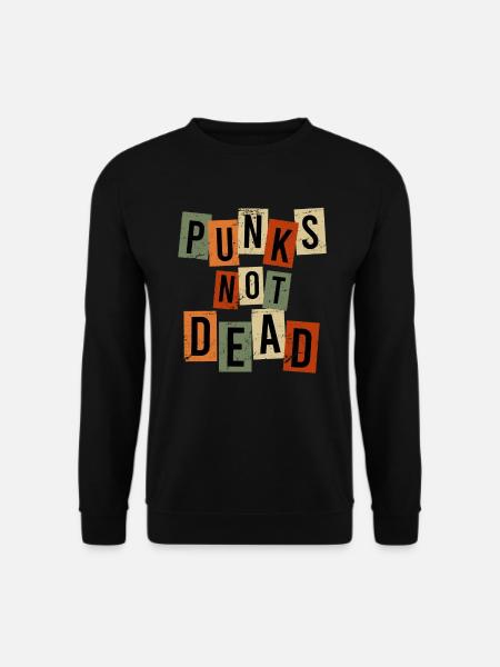 Punks not Dead Punk Rock Punker Retro Vintage - Unisex Pullover - Schwarz