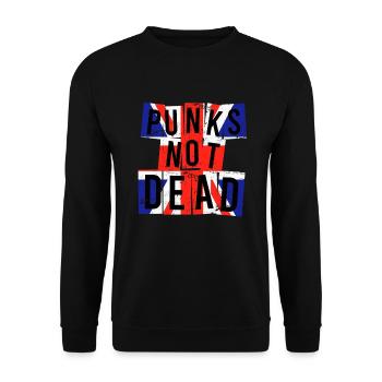 Punks not dead Punker England Großbritannien - Unisex Pullover - Schwarz - Vorne - Alina (178cm) & Michal (187cm)