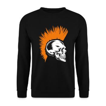 Rock Music Punk Rock Skull Skeleton - Unisex Sweatshirt - black - Front - Alina (178cm) & Michal (187cm)