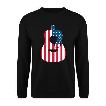 Musicien guitare guitare acoustique USA Drapeau Amérique - Sweat-shirt Unisexe - noir - Devant - Alina (178cm) & Michal (187cm)