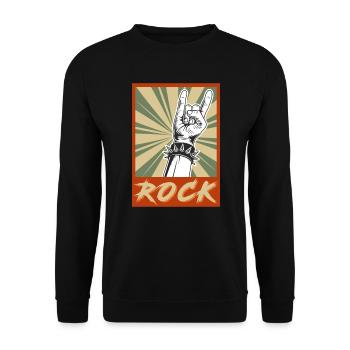 Vintage Rock Symbol Rock Music Rocker - Unisex Sweatshirt - black - Front - Alina (178cm) & Michal (187cm)