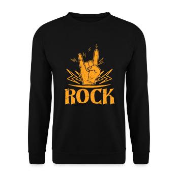 Rock rock heavy metal à main levée symbole guitariste - Sweat-shirt Unisexe - noir - Devant - Alina (178cm) & Michal (187cm)