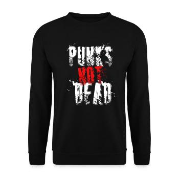 Punk is not Dead Punks Rock Punker Rock music - Unisex Sweatshirt - black - Front - Alina (178cm) & Michal (187cm)
