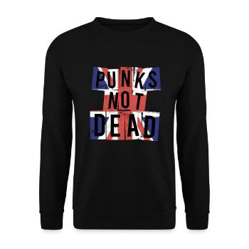 Rocker Rock Music Saying Punk is not Dead Punk Rock - Unisex Sweatshirt - black - Front - Alina (178cm) & Michal (187cm)