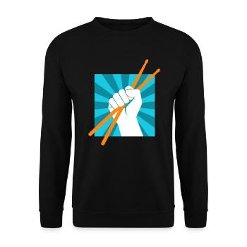 Drummer Drumsticks Batteur musicien Rocker - Sweat-shirt Unisexe - noir - Devant - Alina (178cm) & Michal (187cm)