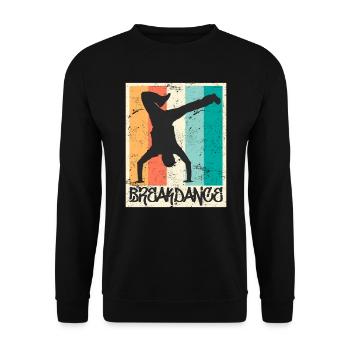 Breakdance Vintage B-Boy Breakdancer - Unisex Sweatshirt - black - Front - Alina (178cm) & Michal (187cm)